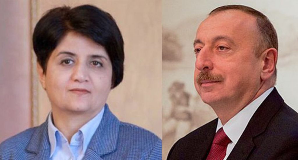 Пресс-секретаря Президента Республики Арцах Лусине Аванесян и Ильхам Алиев