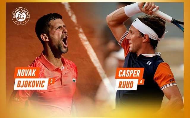 Новак Джокович и Каспер Рууд. Финал Roland Garros 2023